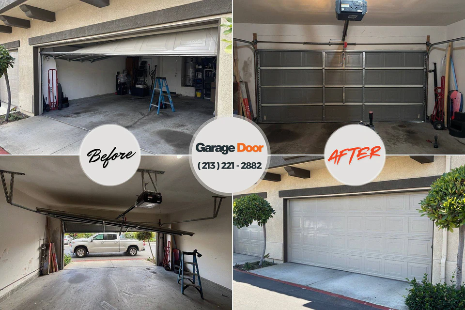 Before and after: garage door repair Chesterbrook, PA
